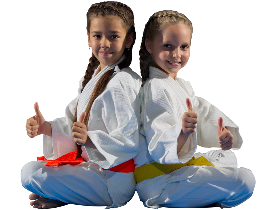two karate students with thumbs up